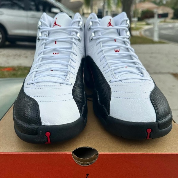 Jordan 12 blue and red hot sale